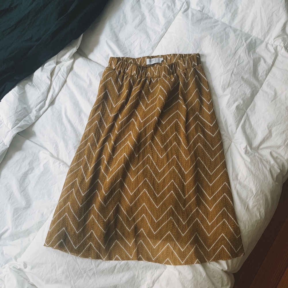 ICHI midi skirt mustard